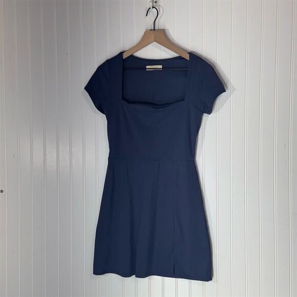 Qinsen Navy Blue Tennis Dress M Sweetheart Neck Activewear Preppy Athletic Mini - Picture 1 of 6